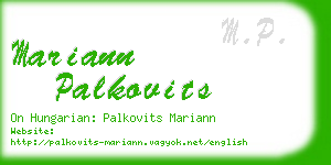 mariann palkovits business card